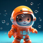 astronaut diving digital art