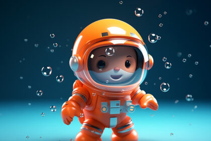 astronaut diving digital art