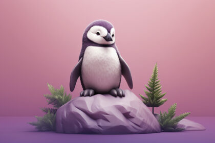 view 3d penguin bird 1