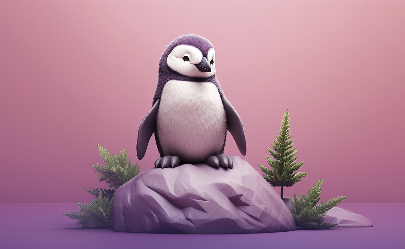 view 3d penguin bird 1